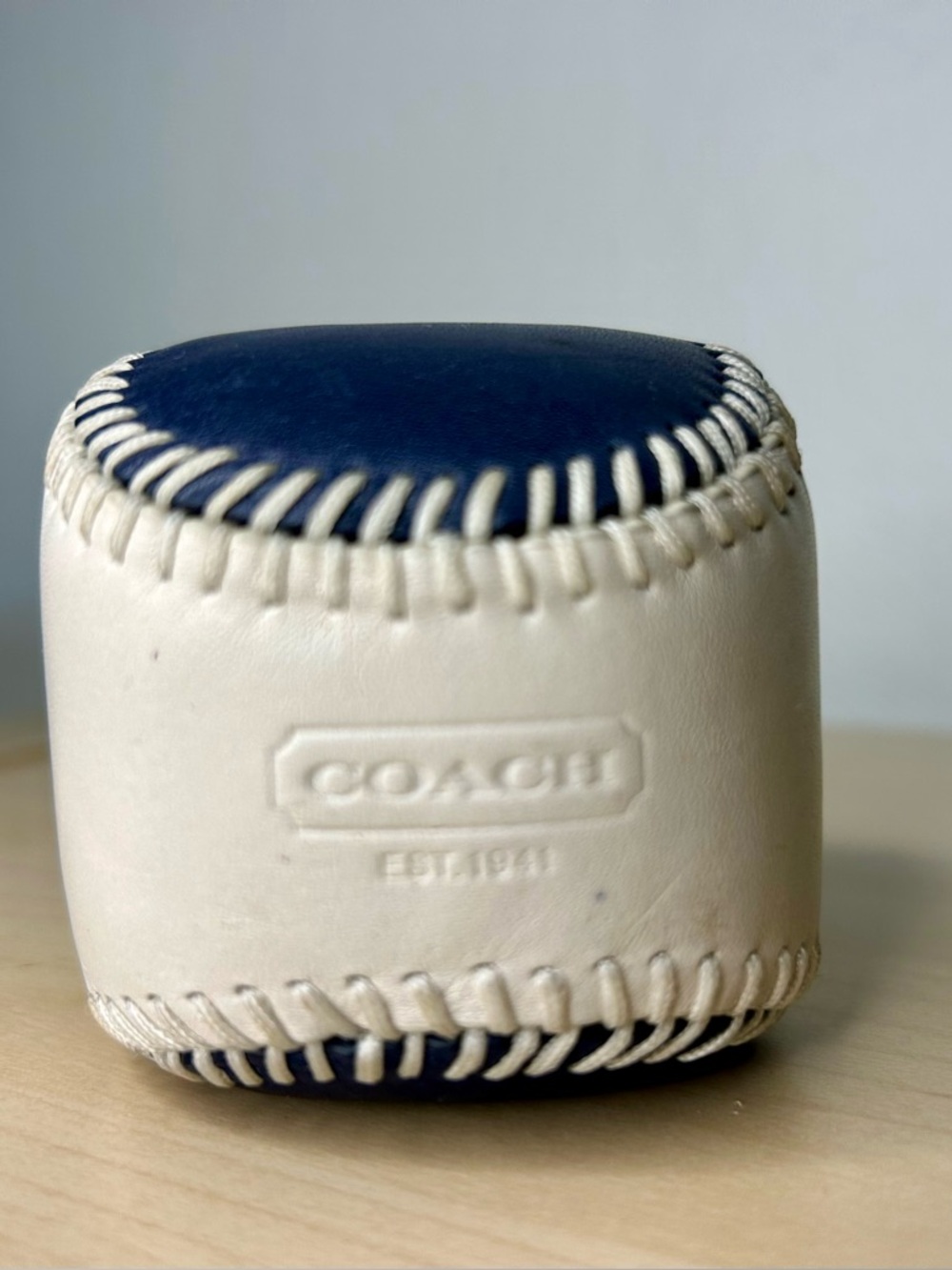 Coach Leather Baseball Paperweight - Picture 5 of 5